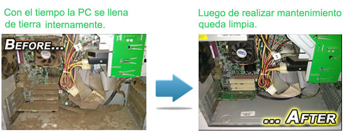Limpieza reparación mantenimiento PC Notebooks